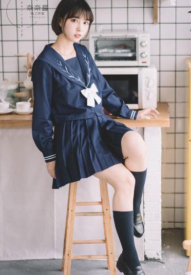 日系春秋コスプセーラー服長袖？穗琉璃JK制服コスプレ変形刺繍襟